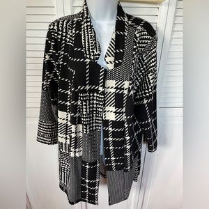 Poppy & Bluebird Open Front Cardigan One Size Black Ivory